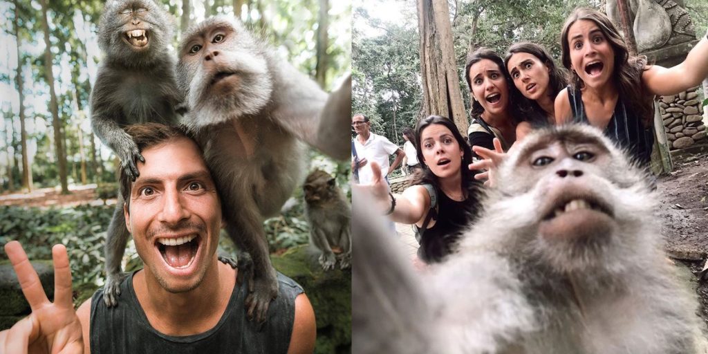 Selfie en el Bosque de los Monos de Ubud